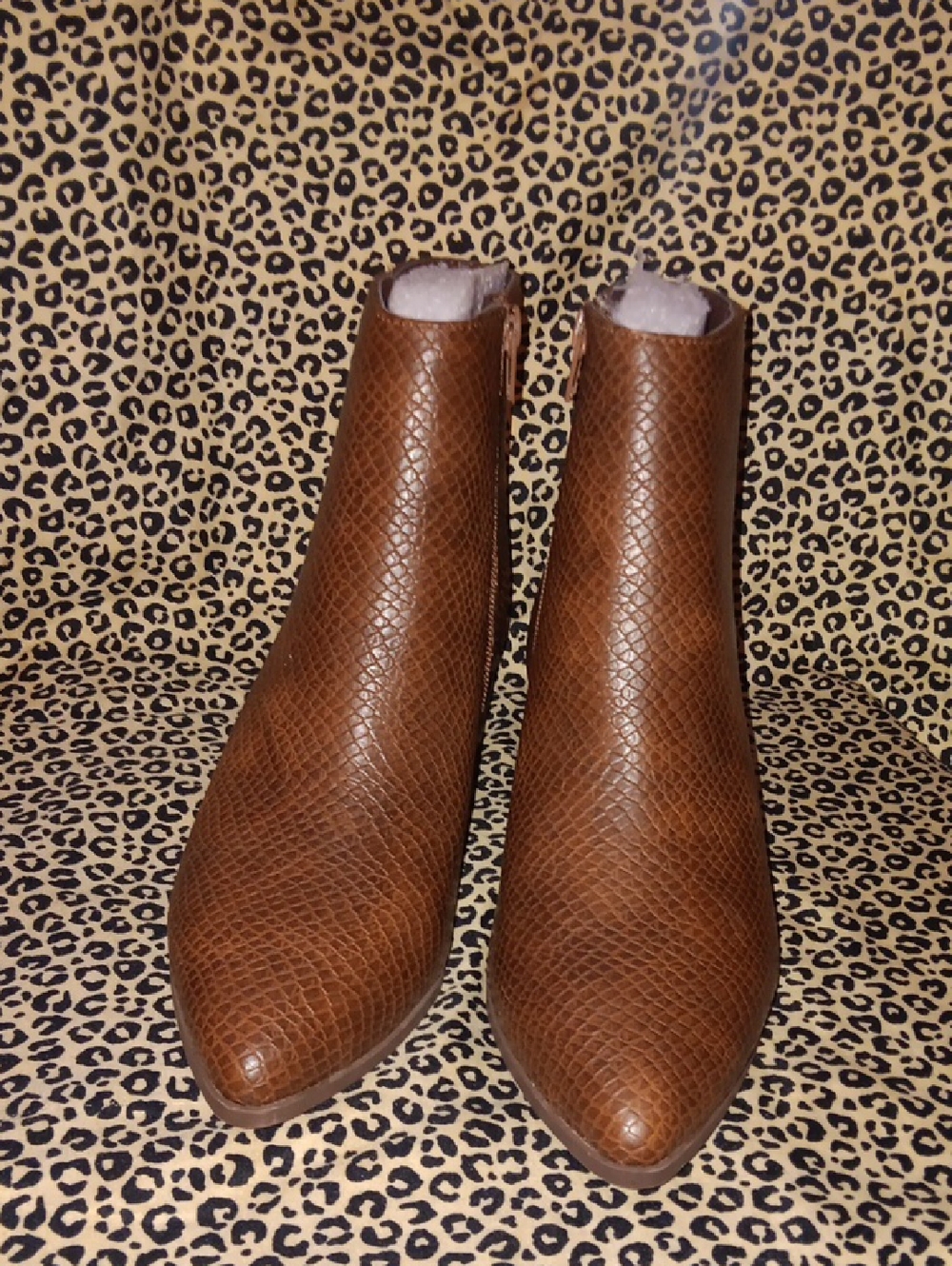 Cityclassified Brown Textured Ankle Booties